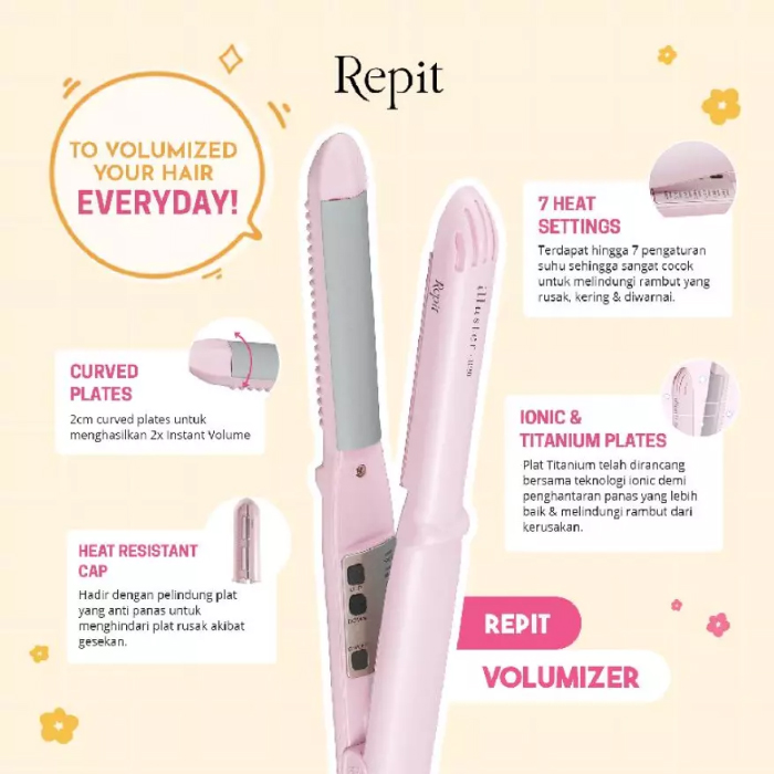 Repit Hair Styler Catokan Volume Rambut Volumizer - Pink